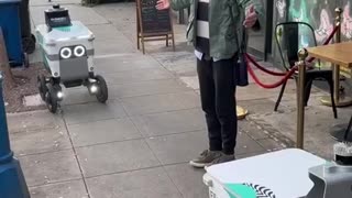 Uber eats robot standoff