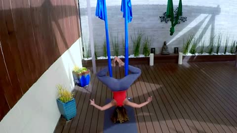 Aerial Yoga Beginner Pose: Vitruvian