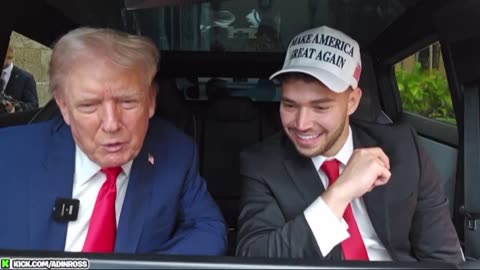 Donald Trump gets into a Cybertruck with Kick streamer Adin Ross