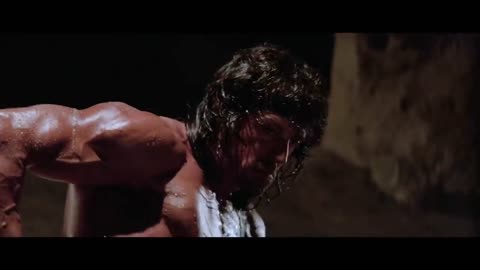 Rambo 3 Movie 'Rambo Tends His Wound Scene'