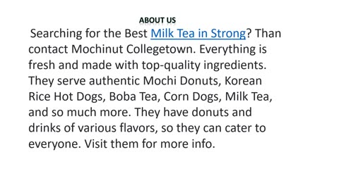 Best Milk Tea in Strong