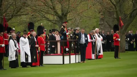 King Charles Presents Military Colours During Magnificent Ceremony