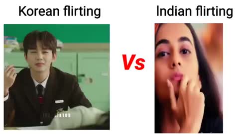 Koren flirting Vs Indian flirting 🥰 #shorts #lovestatus #memes