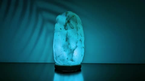 Teal Salt Lamp / Night Light / Wind Sound - For Sleep and Relaxation