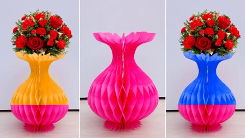 Was how to make paper flower vase at home