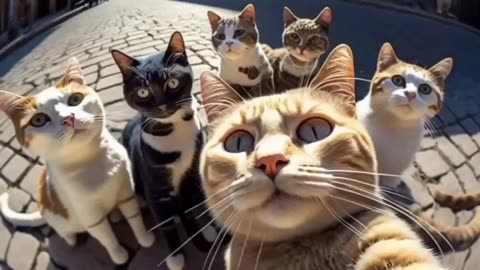 Look at these stylish cats taking selfie
