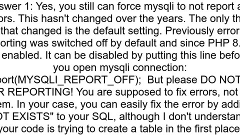 Can I force mysqli functions to return error codes instead of throwing exceptions