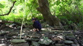 LIVING OFF GRID - Knitting Bamboo Hammock to Relax, Solo Bushcraft in 365 Days Ep.40