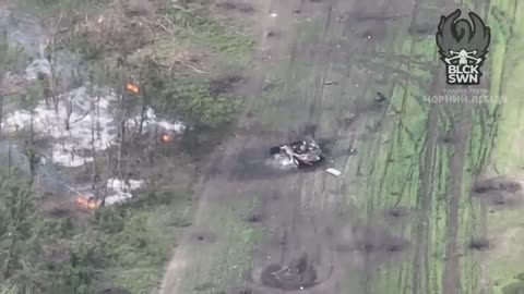 Additional and longer footage of the results of the artillery defeat of a column P2