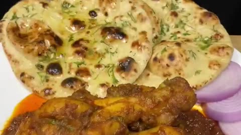 Chicken bhuma masala with nan ASMR cooking
