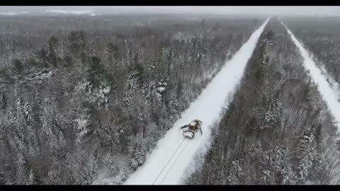 Heavy Snowfall Cleared from Railway Tracks by Plow