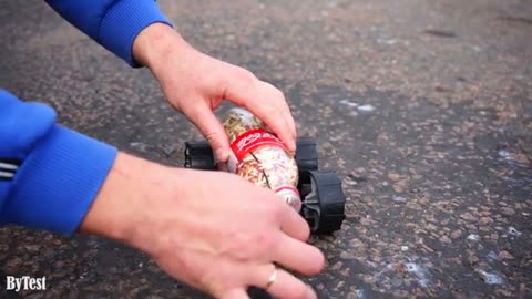 Experiment of coka cola bottle with matches