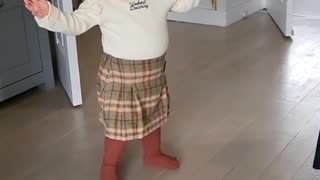 Scottish 1 Year Old Ready To Do The Highland Fling In Her Kilt 😅