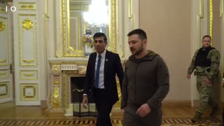 UK Prime Minister Rishi Sunak arrives in Ukraine to meet Volodymyr Zelensky