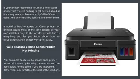 Easy Way To Fix Canon Printer Not Printing Issue