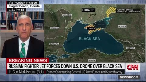 A Russian fighter jet forced down a US Air Force drone over the Black Sea