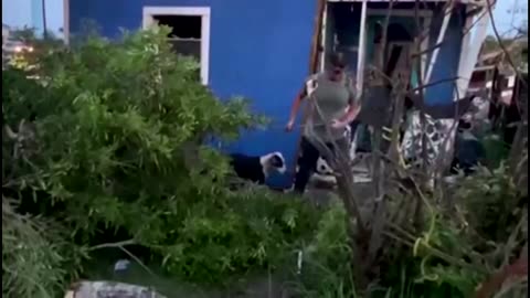 Texas news crew rescues trapped dog after tornado