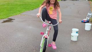 Lily learned to ride a bike on her own!