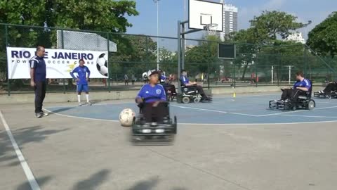 Wheelchair soccer team practices ahead of international championship