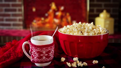 popcorn with coffee