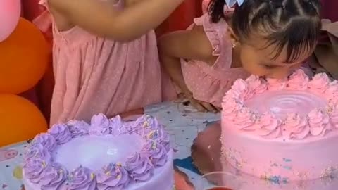 Twins Baby Enjoy Birthday Celebration