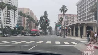 Driving around Downtown Long Beach