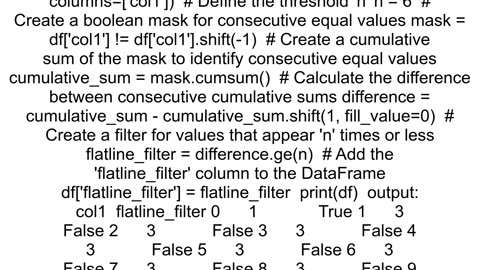 How to filter out quotflat linesquot values that do not change for n rows