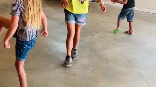 Kids having fun at the garage