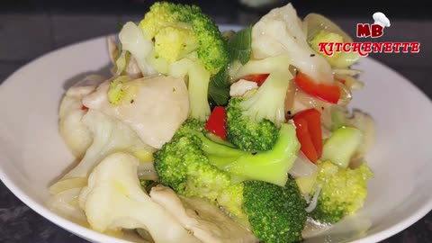Stir fry Broccoli n Cauliflower with Chicken! Recipe that keeps away from cancer! Everyone will love