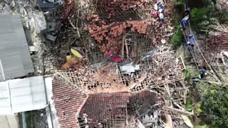 Drone footage of damage in quake-hit Indonesia