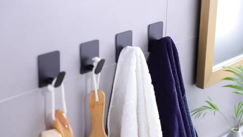 Adhesive Hooks - Black Towel Hooks 4 Packs|Available on Amazon| gadhets of 2023