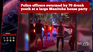 Police officers swarmed by 70 drunk youth at a large Manitoba house party