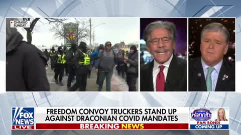 Sean Hannity grills Geraldo Rivera after he called the Canadian freedom truckers "thuggish":