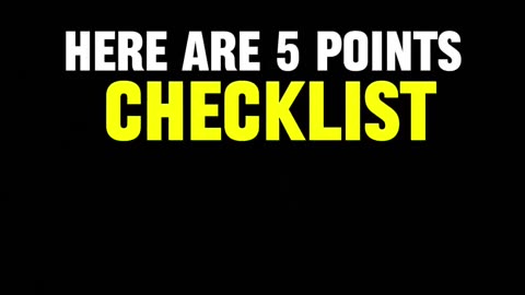 5 Trading checklist Points