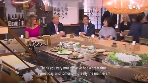 US President Trump and Japan's PM Abe Sit Down for Traditional Japanese Dinner VOANews