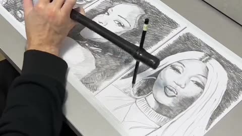 Three Simultaneous One-Handed Drawings