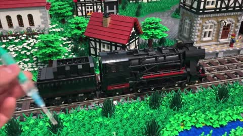 Lego Steam Train Moc with REAL SMOKE