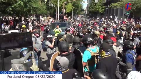 Proud Boys & Patriots Protect BackTheBlue Rally From AntiFa & BlackLivesMatter In Portland Camera 2