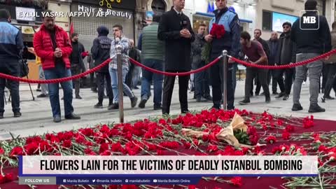 Flowers lain for the victims of deadly Istanbul bombing