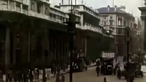 Wonderful London 1920s in color [60fps, Remastered] w_sound design added