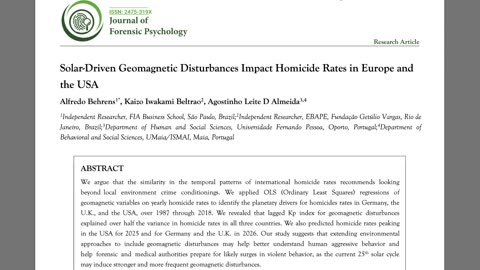 Sun & Magnetic Field Impact Homicide, California Events | S0 News Aug.21.2023