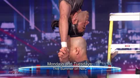 A One-Arm Handstand On Top of Another Person - Bandbaz Brothers Audition for AGT Season 7