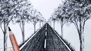 Drawing of rural roads #CapCut #drawing #pencil #sketch #foryou #fyp