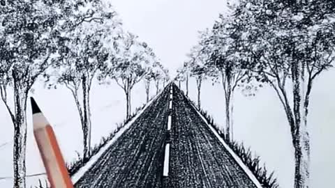 Drawing of rural roads #CapCut #drawing #pencil #sketch #foryou #fyp