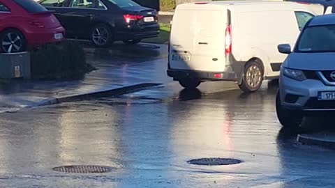 Guy Tries Getting to Work After Storm Creates Icy Parking Lot