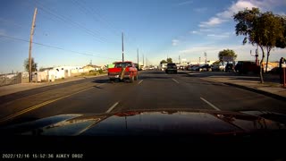 Muffler Suddenly Falls From Pickup Truck