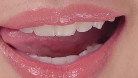 Mouth Play - Lips Tongue and Teeth Close up