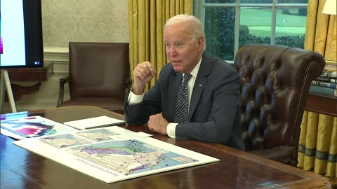 President Biden speaks ahead of an extreme weather briefing