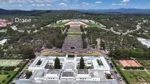 Freedom Drone view outside Parliament House in Canberra! 2/12/22