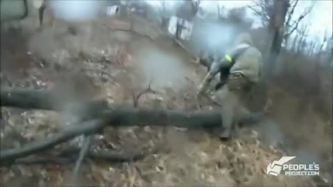 Helmet Cam Firefight Ukrainian Soldier's Nearly Shot In The Head